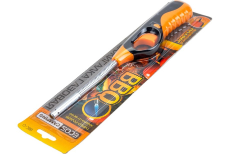 Купить Зажигалка газовая BBQ 88С-O  с газом  с защитой от ветра  оранжевая с черным  ECOS фото №5