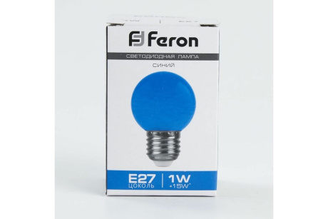 Купить Лампа LED LB-37 1W E27 синий  FERON фото №3