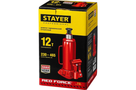 Купить STAYER RED FORCE 12т 230-465мм домкрат бутылочный гидравлический фото №8